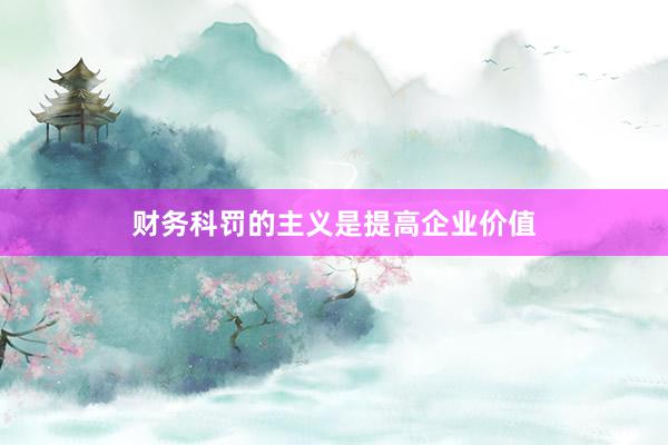 财务科罚的主义是提高企业价值